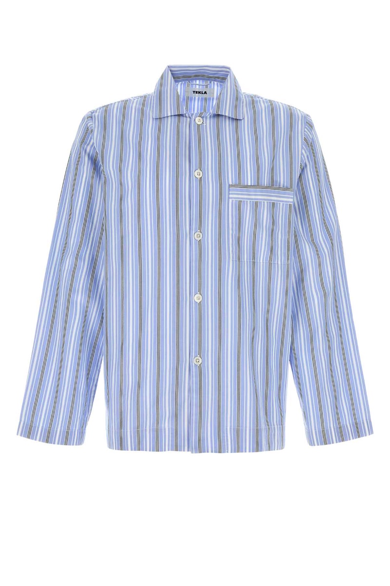 Embroidered poplin oversize pyjama shirt