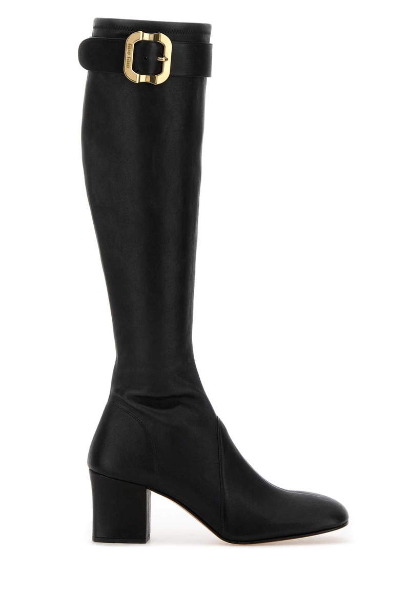 Black nappa leather boots