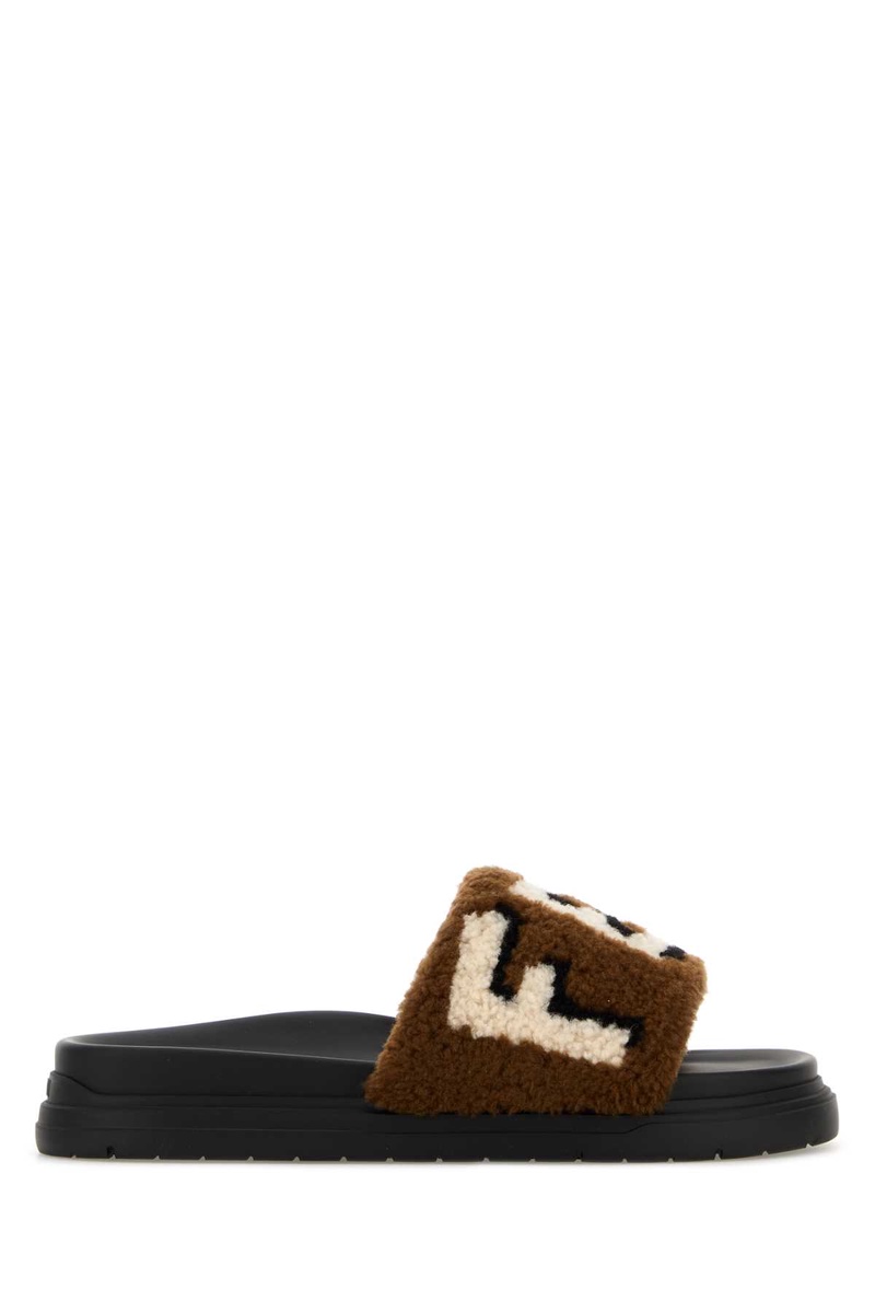 Multicolor shearling slippers