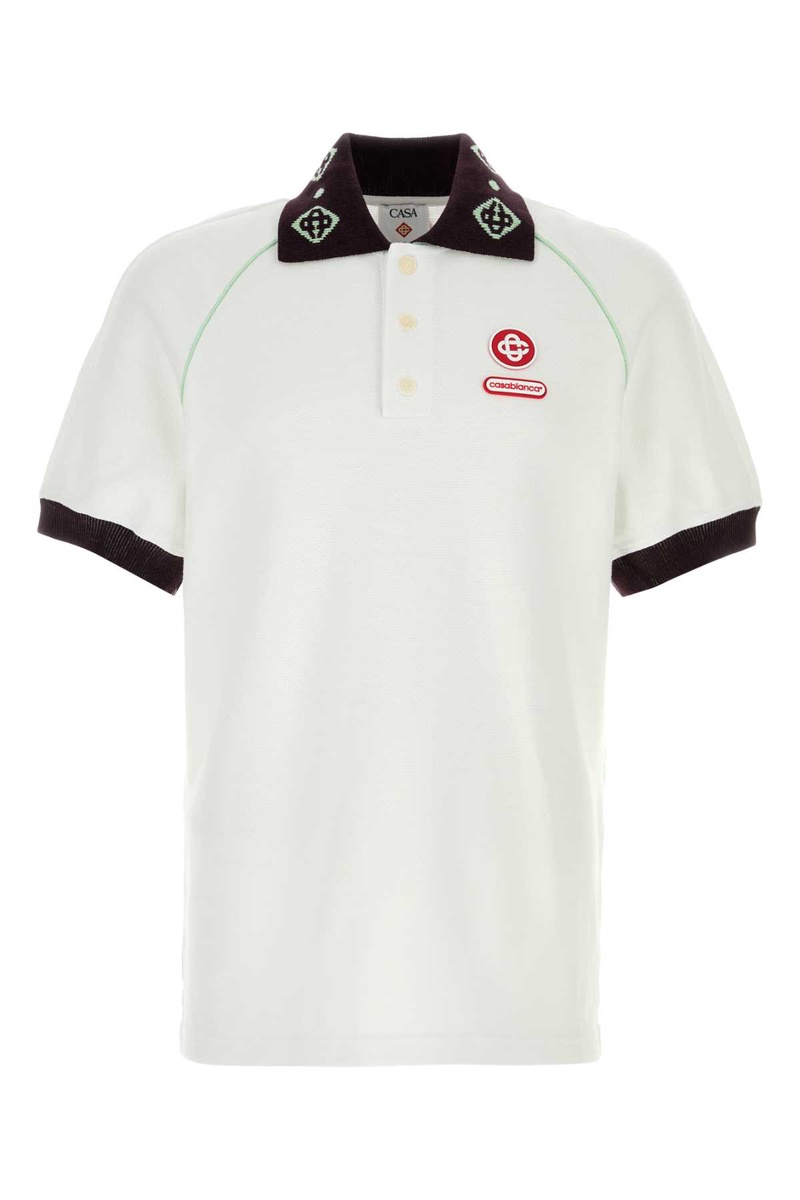 White piquet polo shirt