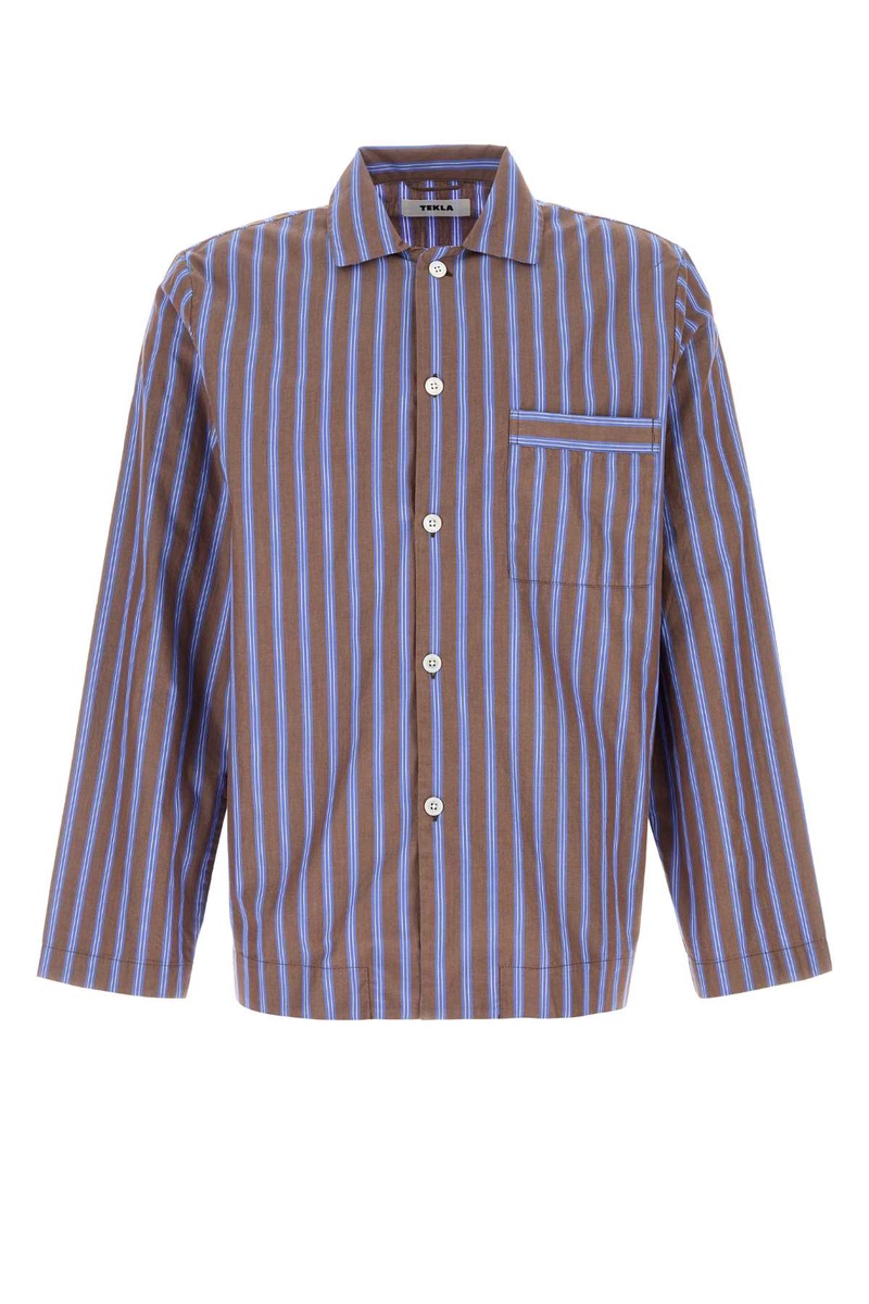 Embroidered poplin oversize pyjama shirt