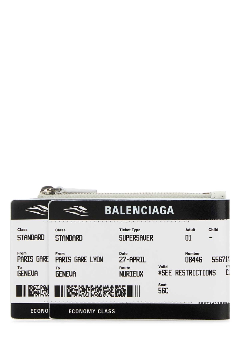 Printed canvas Carta Di Imbarco Passport card holder