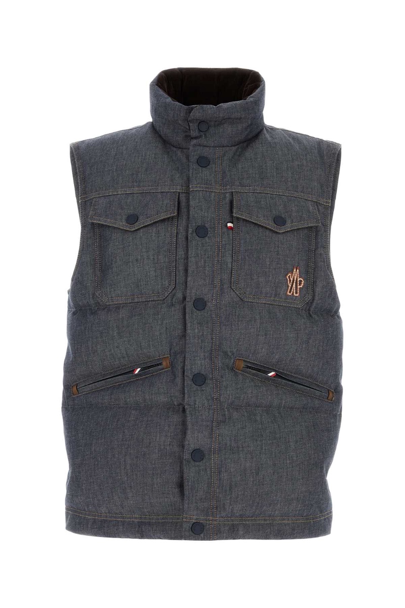 Denim sleeveless Krachan down jacket