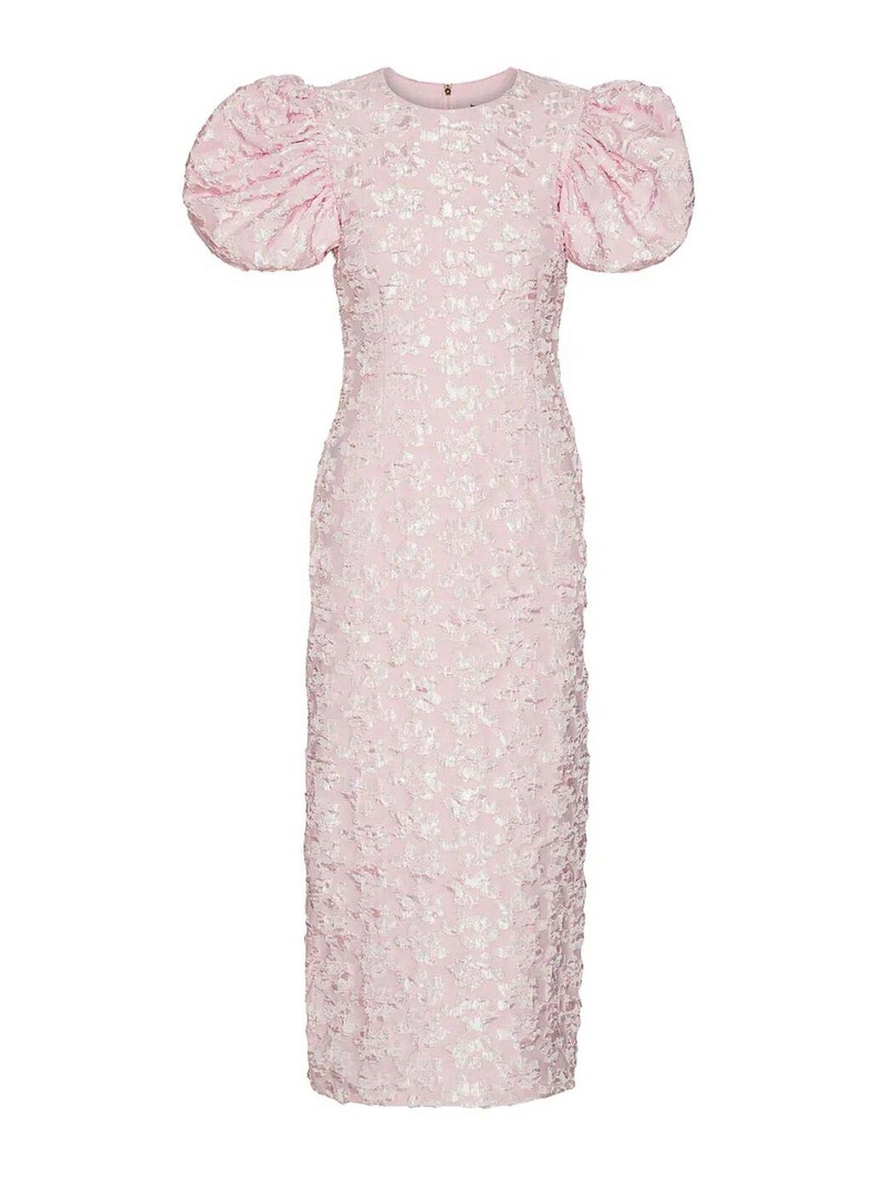 Jacquard Midi Puffy Dress