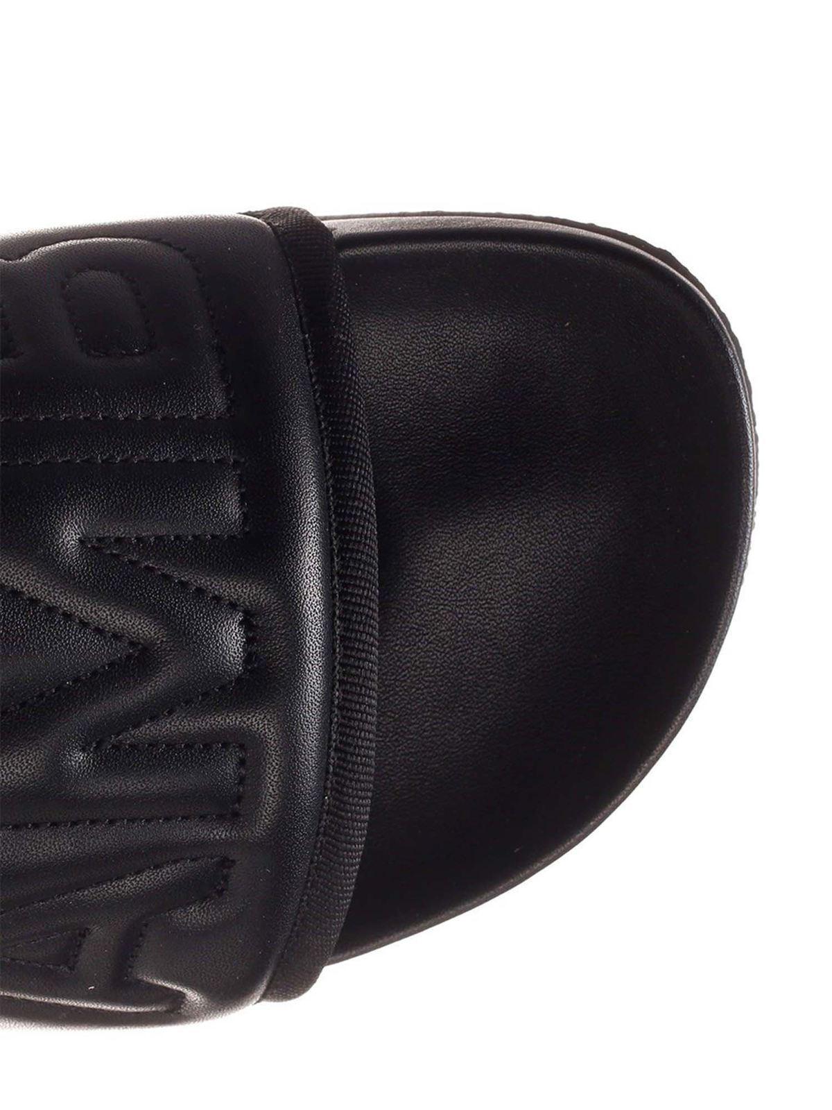 Leather branded sliders in black BMIC001S21LEA0011010 (AMBUSH / サンダル ) | AMBUSH (アンブッシュ)(3)