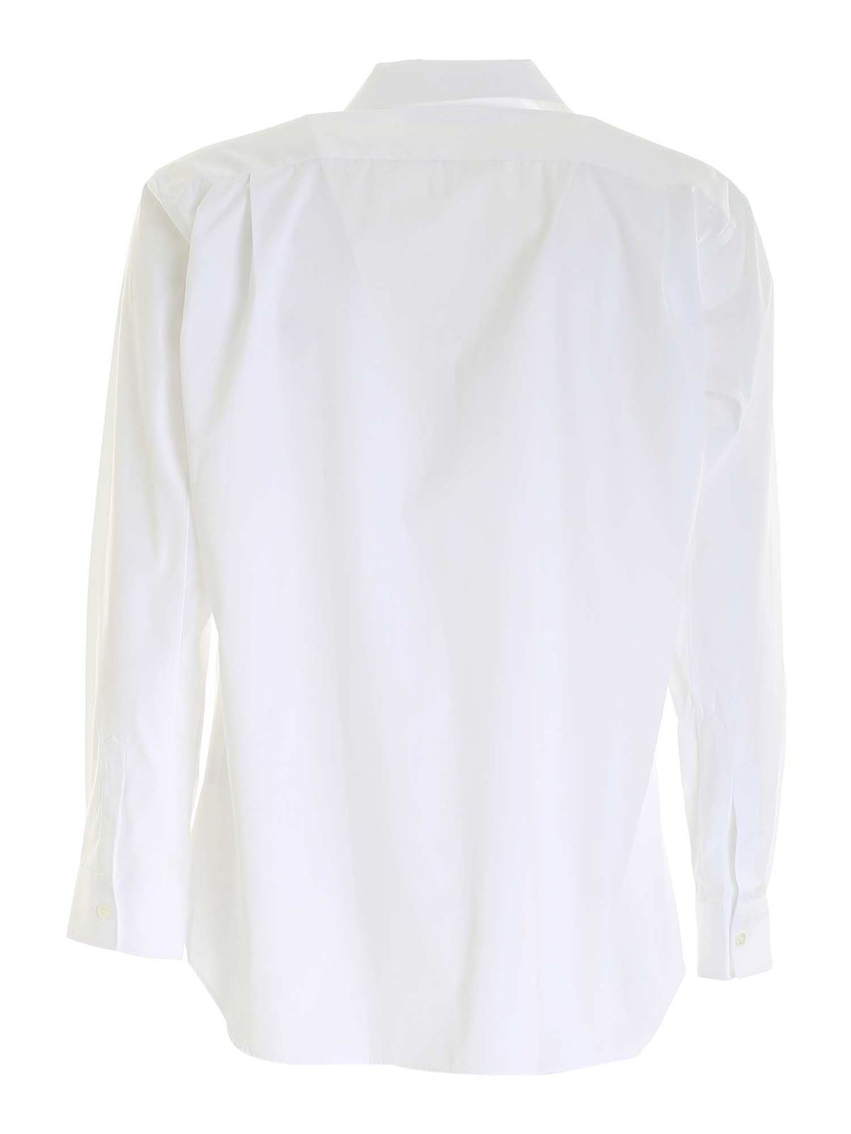Maxi front pocket shirt in white FGB0742 (Comme Des Garçons SHIRT / シャツ・ブラウス ) | Comme Des Garçons SHIRT (コムデギャルソン シャツ)(1)