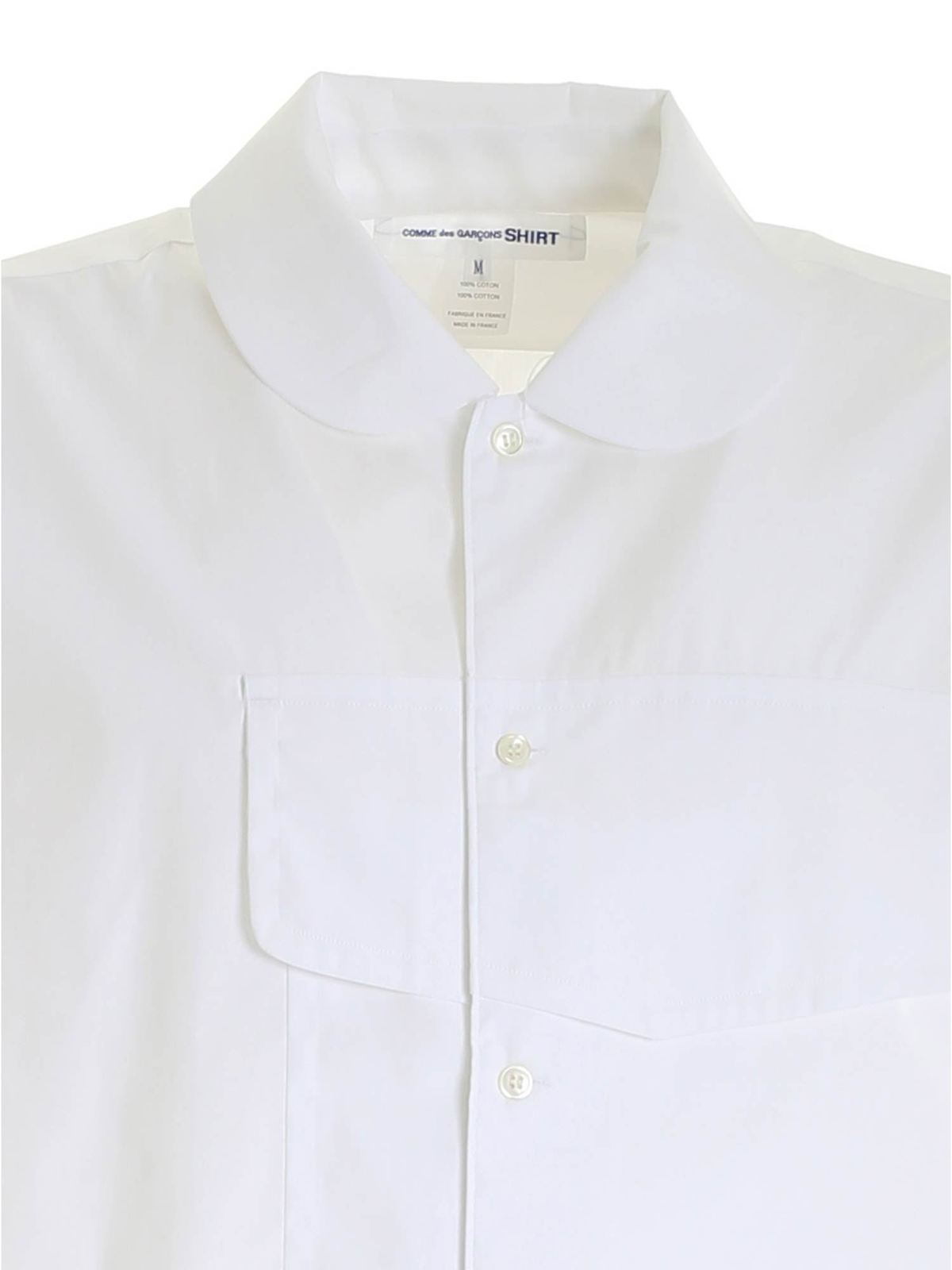 Maxi front pocket shirt in white FGB0742 (Comme Des Garçons SHIRT / シャツ・ブラウス ) | Comme Des Garçons SHIRT (コムデギャルソン シャツ)(2)