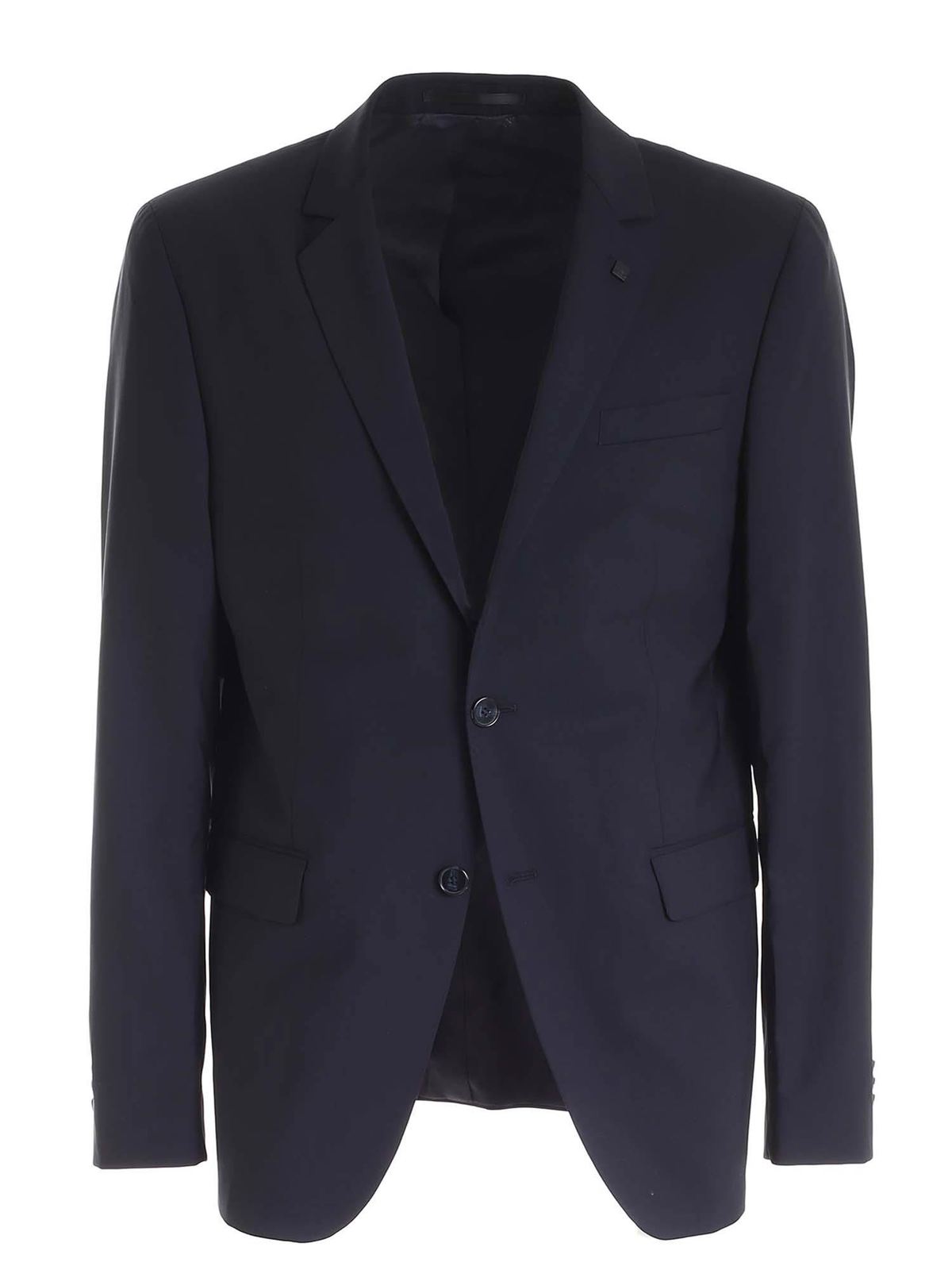 Two-buttons jacket in blue 155200500099690 (KARL LAGERFELD / スーツ・ジャケット ) | KARL LAGERFELD (カール・ラガーフェルド)