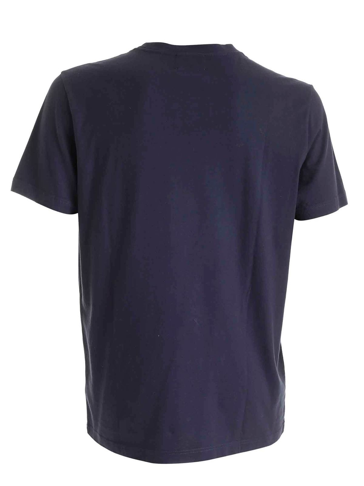 Metal logo t-shirt in blue US198JF0271UZL4890 (DONDUP / Tシャツ・カットソー ) | DONDUP (ドンダップ)(1)