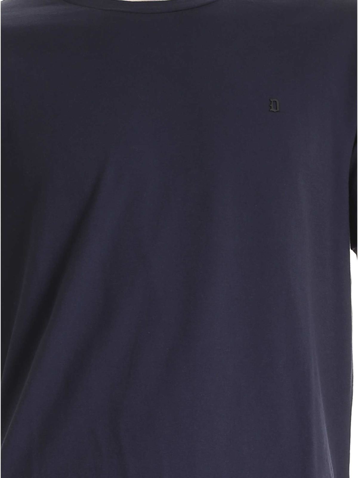 Metal logo t-shirt in blue US198JF0271UZL4890 (DONDUP / Tシャツ・カットソー ) | DONDUP (ドンダップ)(2)