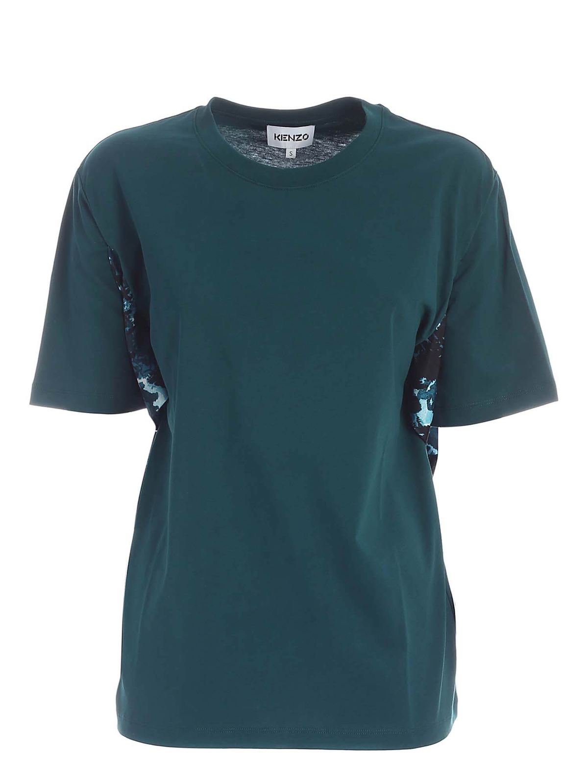 Floral drapery T-shirt in green 2TS6334SJ73 (KENZO / Tシャツ・カットソー ) | KENZO (ケンゾー)