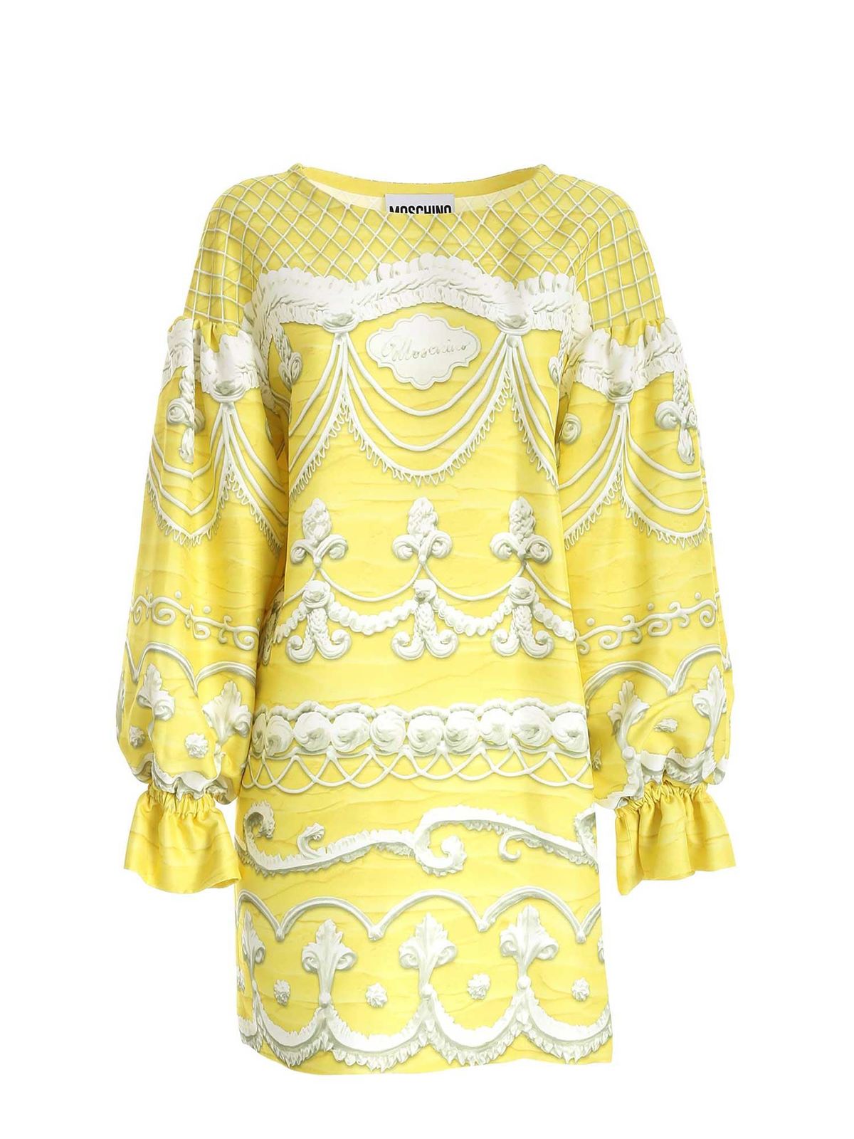 Icing print dress in yellow 046354521026 (MOSCHINO / コート・ダウン ) | MOSCHINO (モスキーノ)