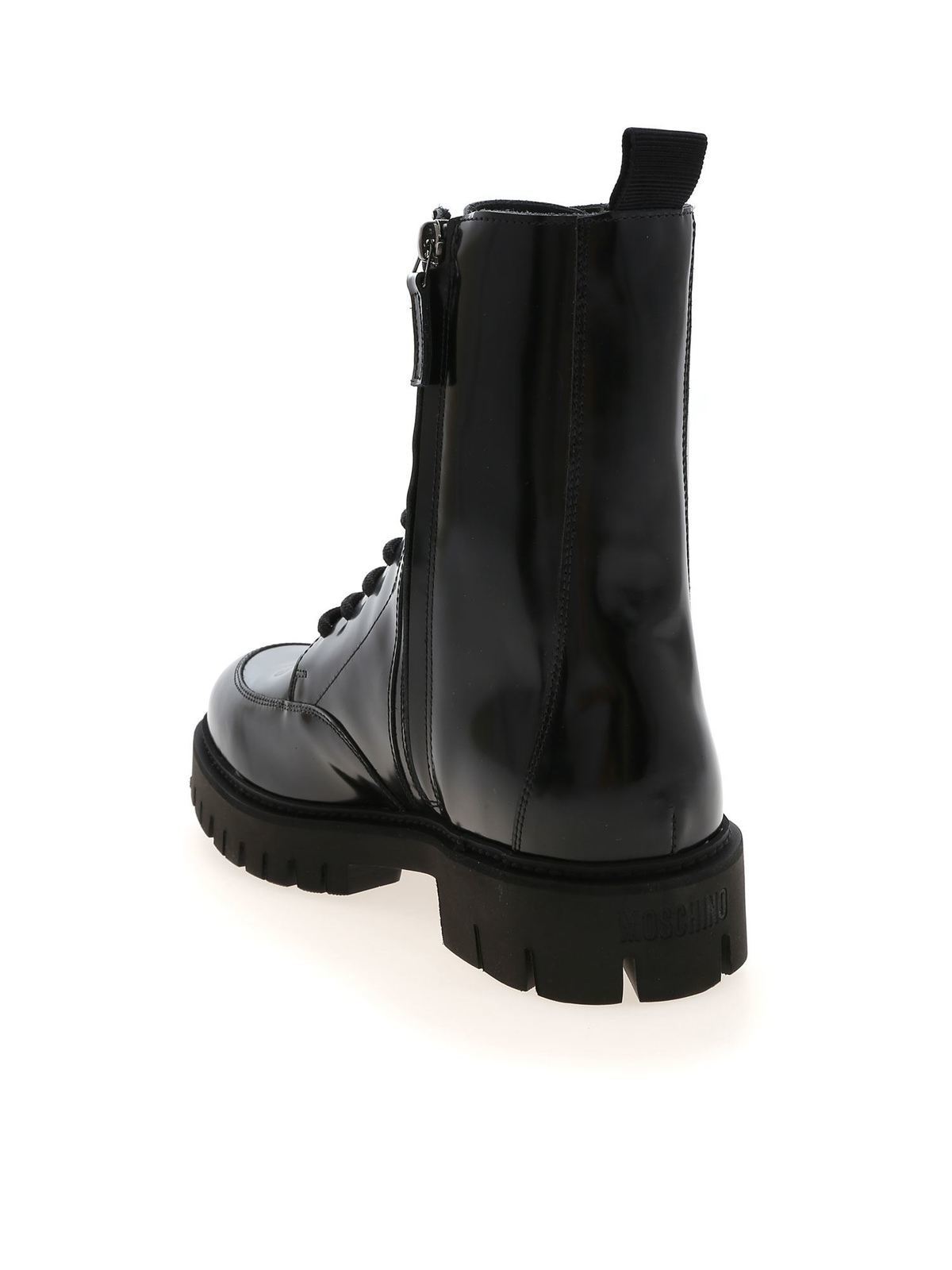 Moschino Label ankle boots in black MB21014G1BGB0000 (MOSCHINO / ブーツ ) | MOSCHINO (モスキーノ)(2)