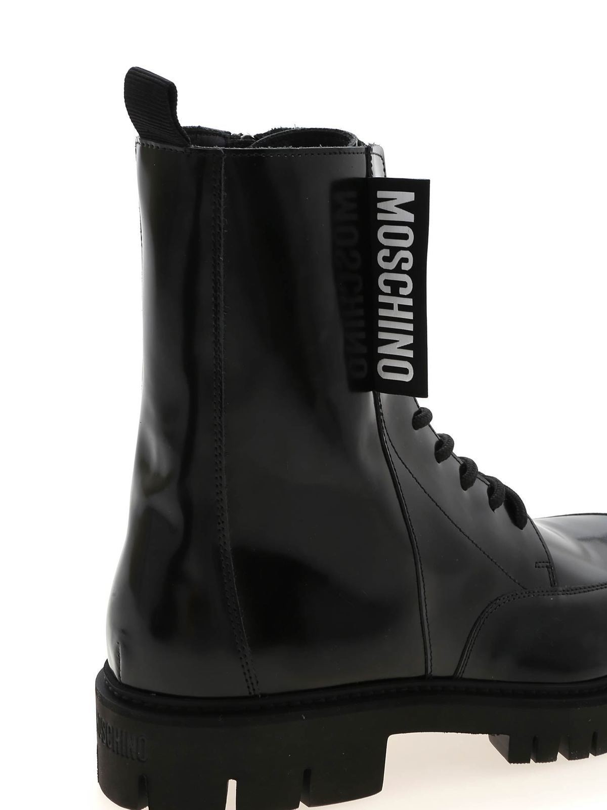 Moschino Label ankle boots in black MB21014G1BGB0000 (MOSCHINO / ブーツ ) | MOSCHINO (モスキーノ)(3)