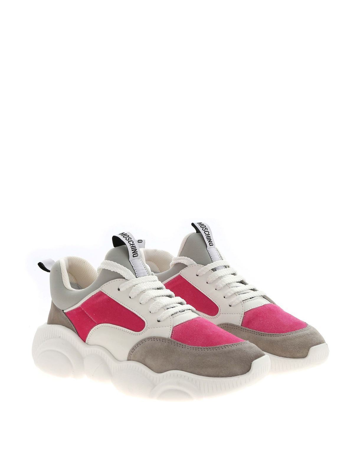 Teddy white sneakers featuring velvet detail MA15103G1BMU160A (MOSCHINO / スニーカー ) | MOSCHINO (モスキーノ)(1)
