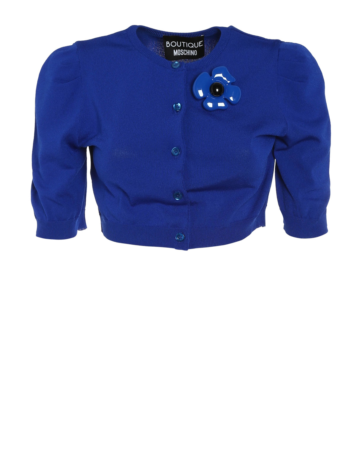 Short cardigan with flower pin HA093108020299 (MOSCHINO / ニット・セーター・カーディガン ) | MOSCHINO (モスキーノ)
