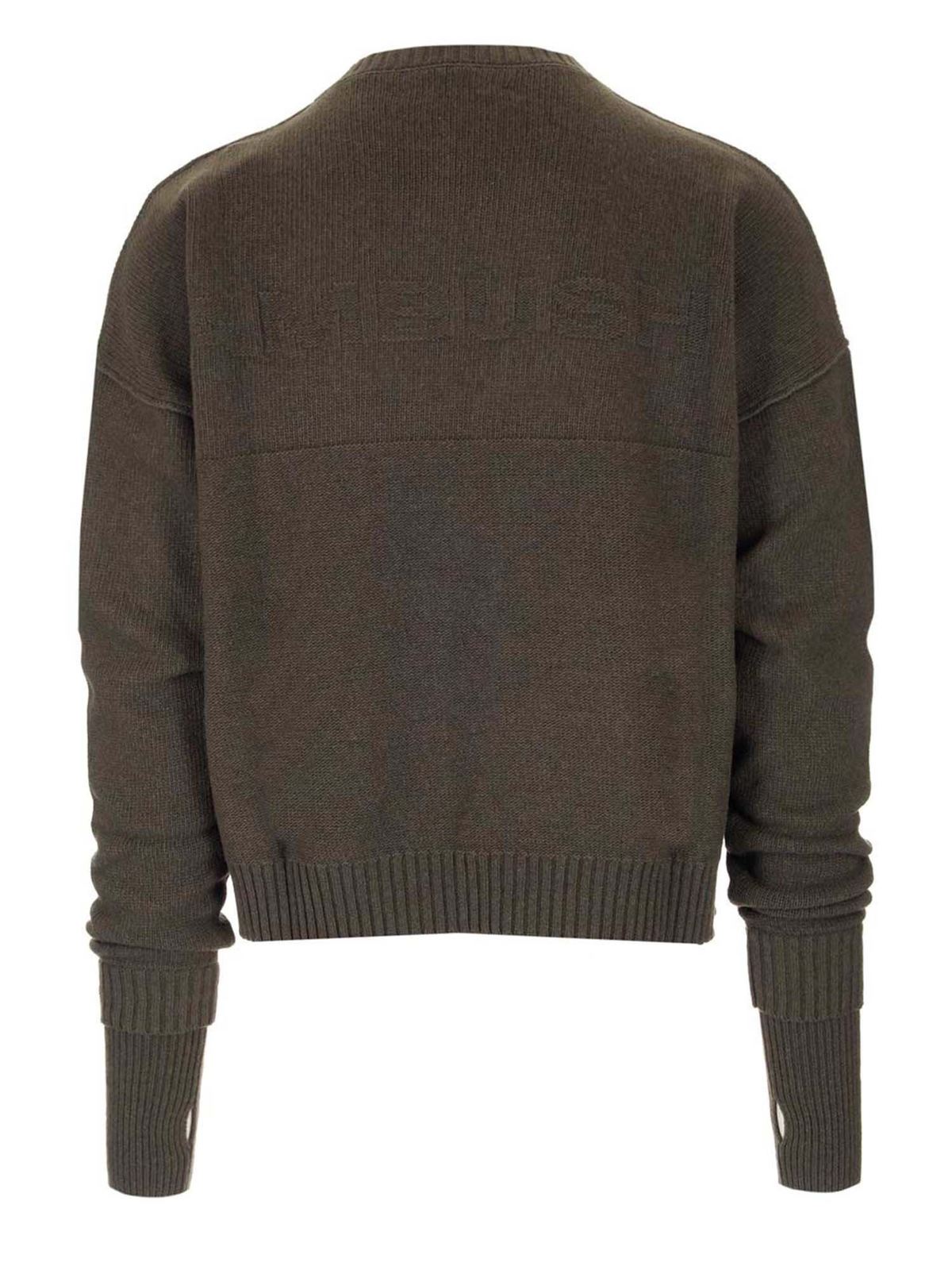 Crewneck sweater in green BMHE013F21KNI0015656 (AMBUSH / ニット・セーター・カーディガン ) | AMBUSH (アンブッシュ)(1)