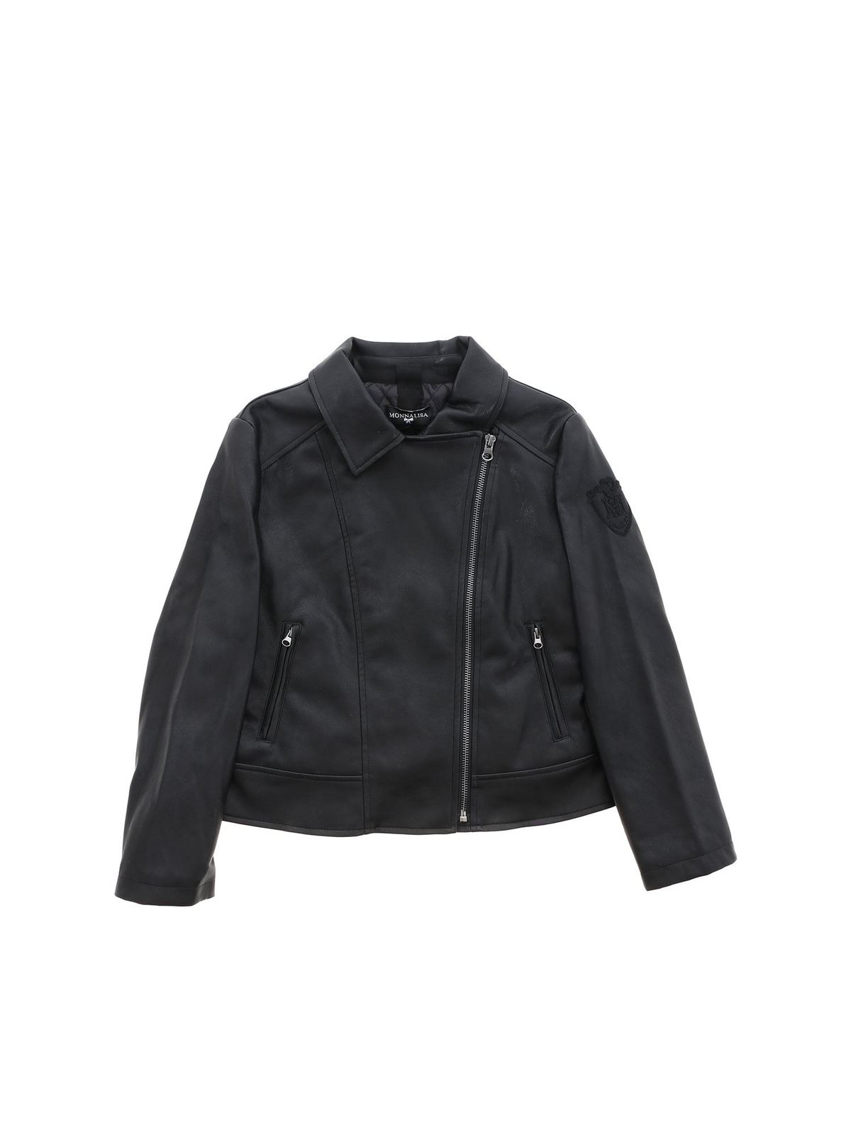 Embroidered logo jacket in black 19610767570050 (MONNALISA / スーツ・ジャケット ) | MONNALISA (モナリザ)
