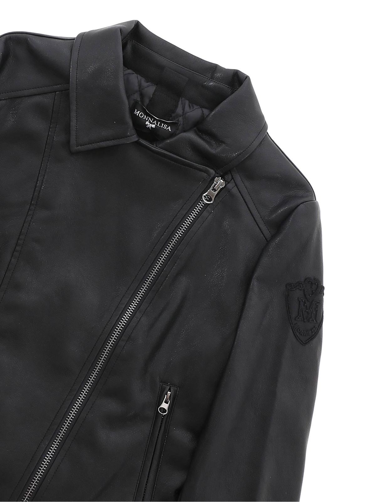 Embroidered logo jacket in black 19610767570050 (MONNALISA / スーツ・ジャケット ) | MONNALISA (モナリザ)(2)