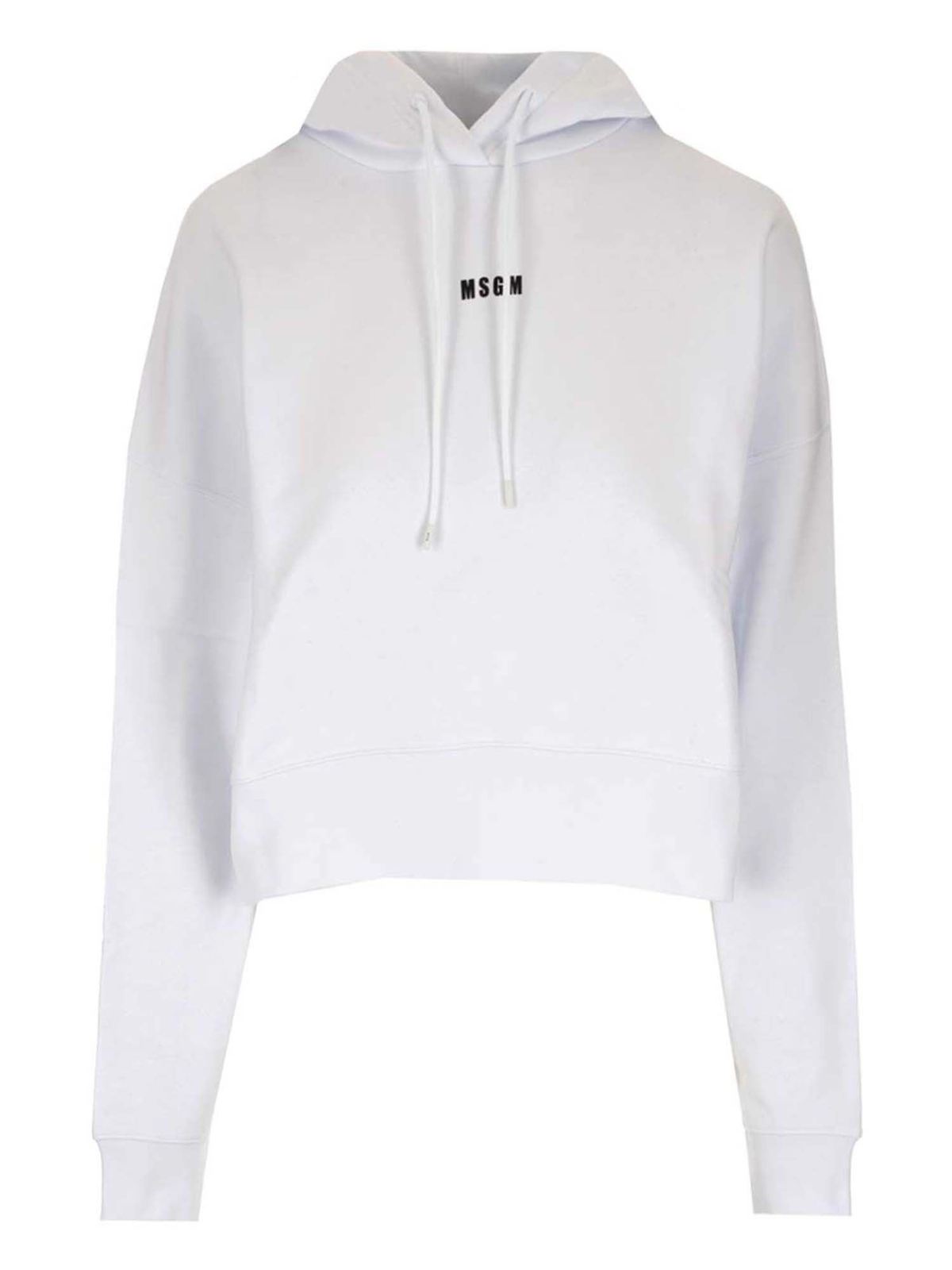 Logo hoodie in white 2000MDM50920000101 (MSGM / スウェット・フーディー ) | MSGM (エムエスジーエム)