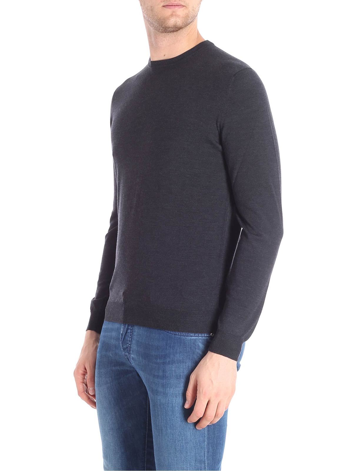 Dark grey virgin wool pullover 811935Z0290Z7027 (ZANONE / ニット・セーター・カーディガン ) | ZANONE (ザノーネ)(1)