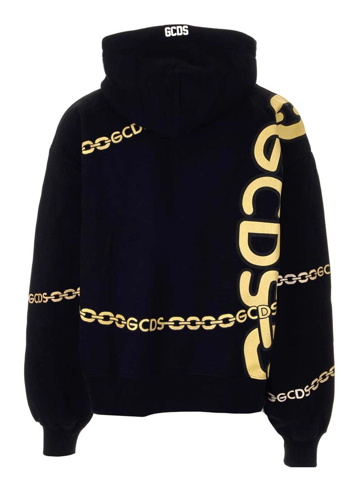 Logo printed hoodie in black and yellow CC94M02151902 (GCDS / スウェット・フーディー ) | GCDS (ジーシーディーエス)(1)