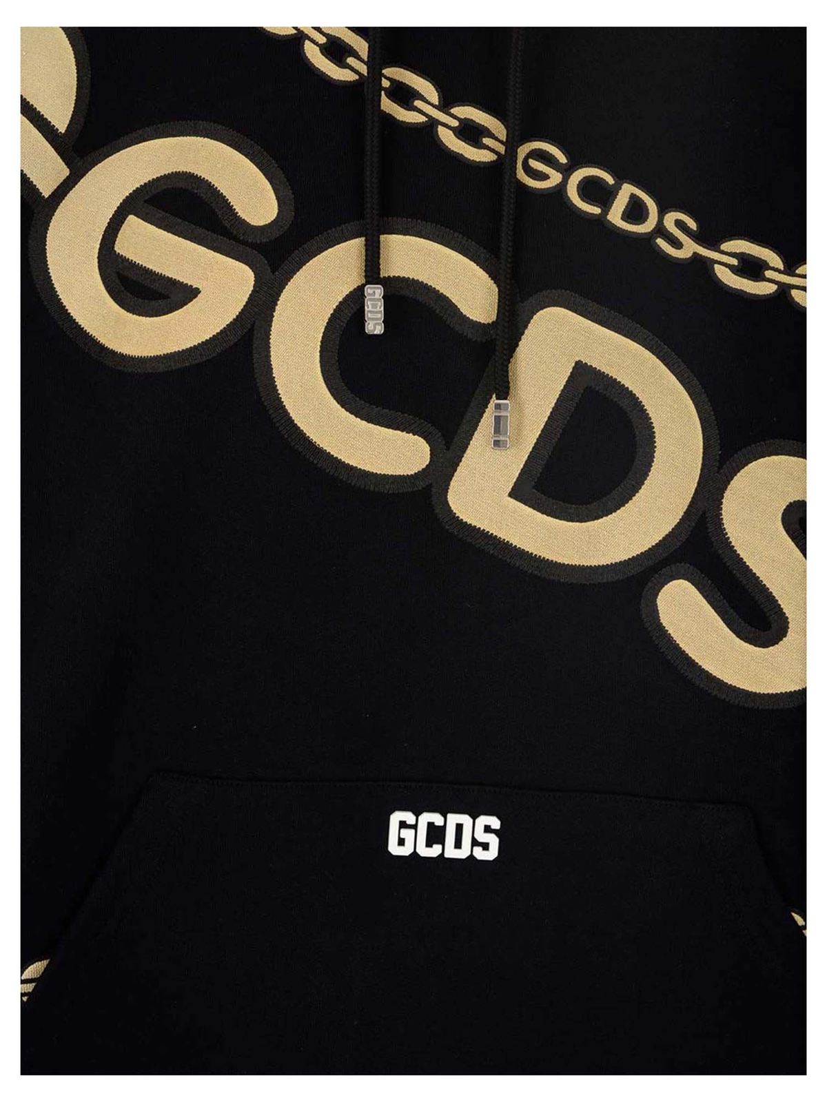 Logo printed hoodie in black and yellow CC94M02151902 (GCDS / スウェット・フーディー ) | GCDS (ジーシーディーエス)(2)