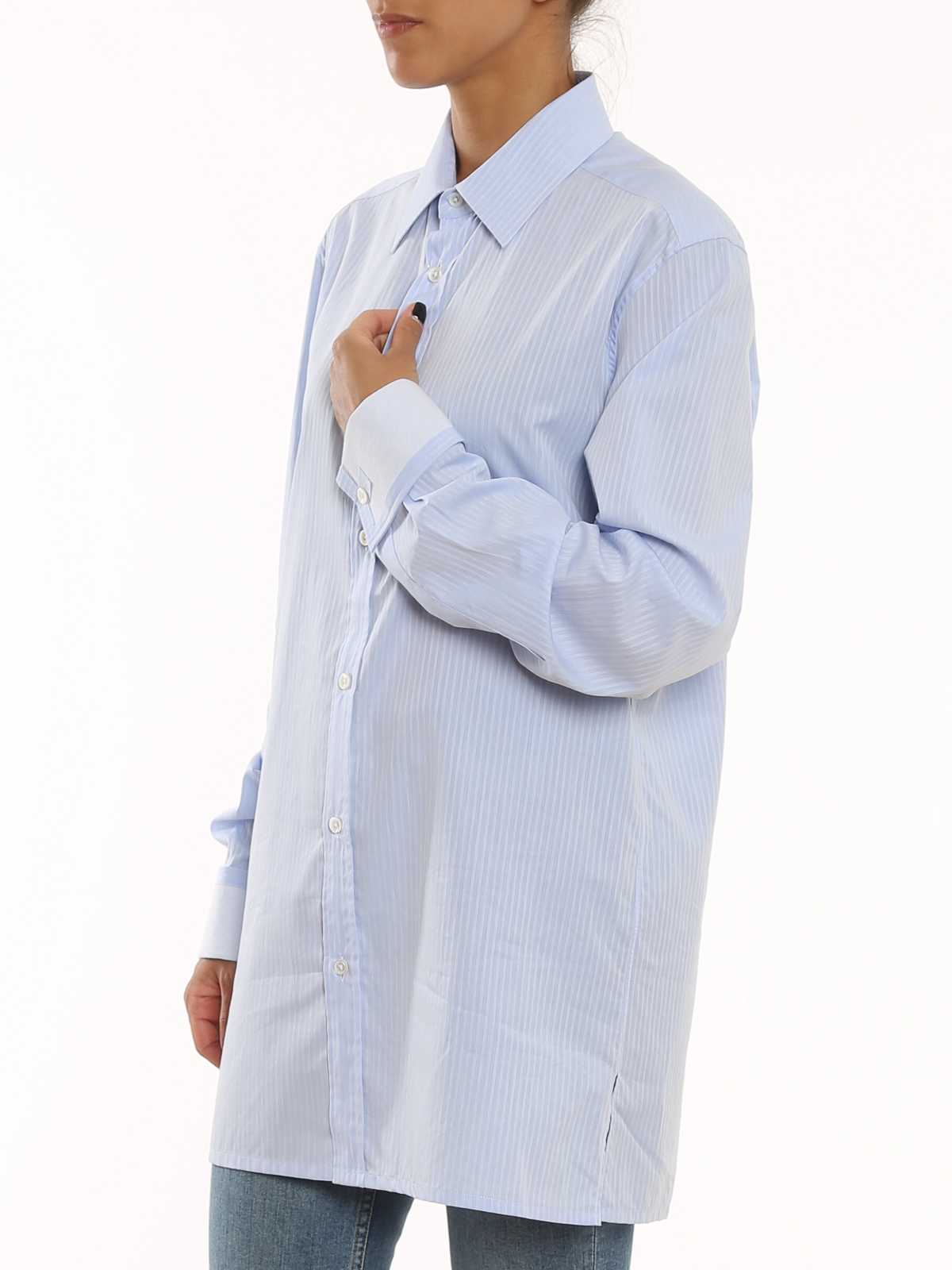 Striped cotton poplin shirt S51DL0375S52935002F (Maison Margiela / シャツ・ブラウス ) | Maison Margiela (メゾン マルジェラ)(4)