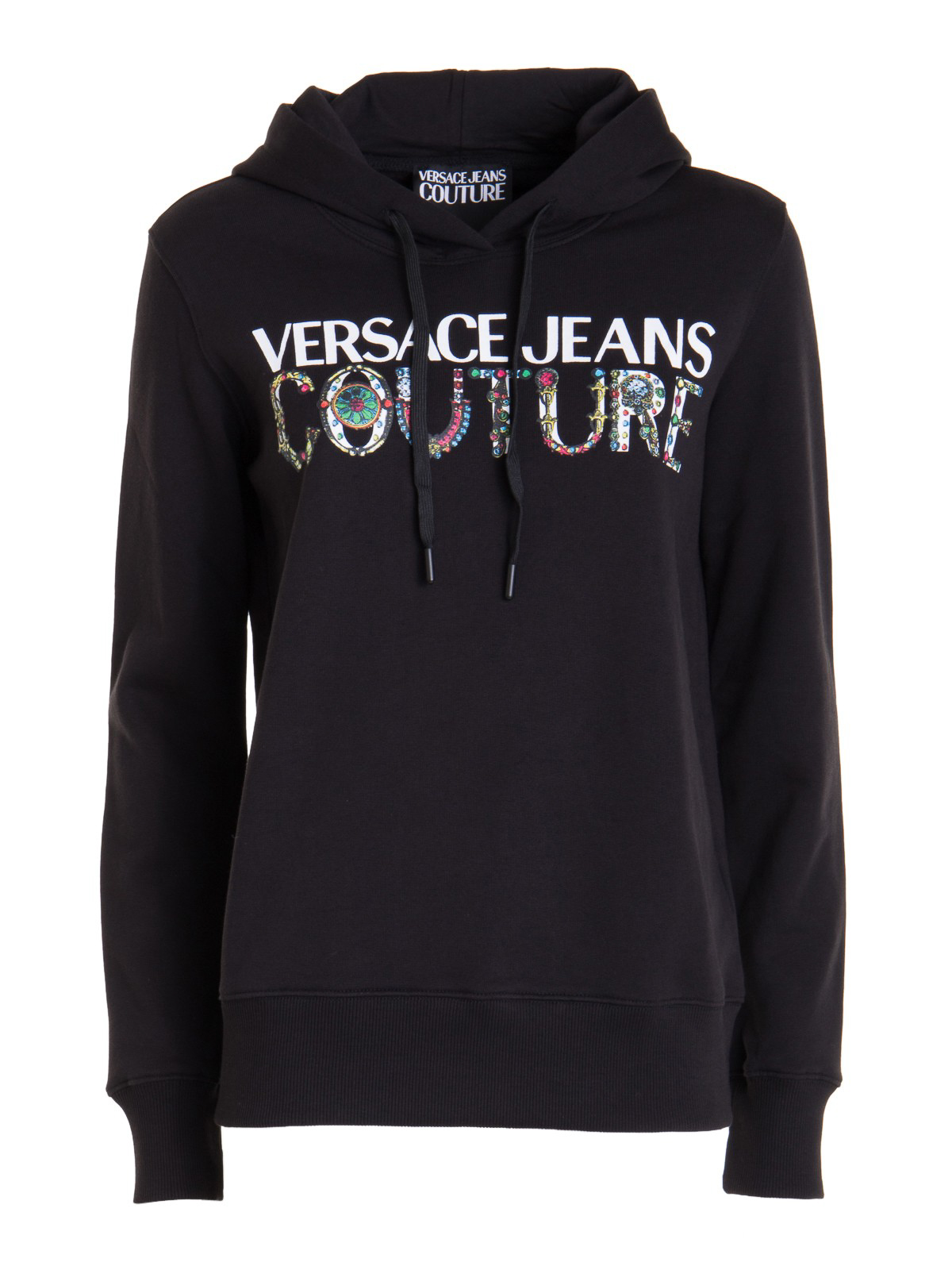 Logo print cotton hoodie. 71HAIF4CF00F899 (VERSACE JEANS COUTURE / スウェット・フーディー ) | VERSACE JEANS COUTURE (ヴェルサーチェ ジーンズ クチュール)