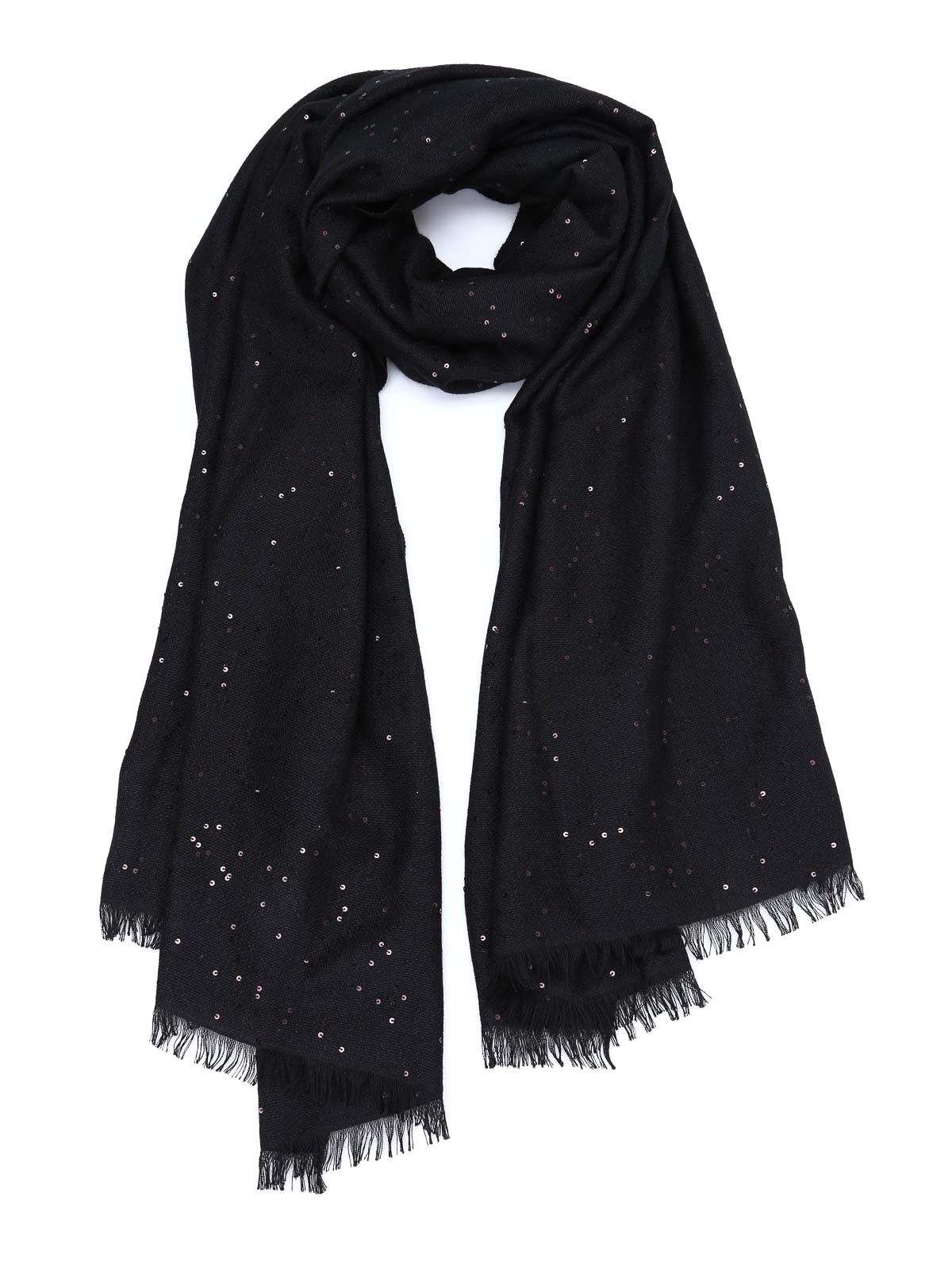 Sequined cashmere and silk scarf MSC915029C101 (Brunello Cucinelli / スカーフ・マフラー ) | Brunello Cucinelli (ブルネロ・クチネリ)