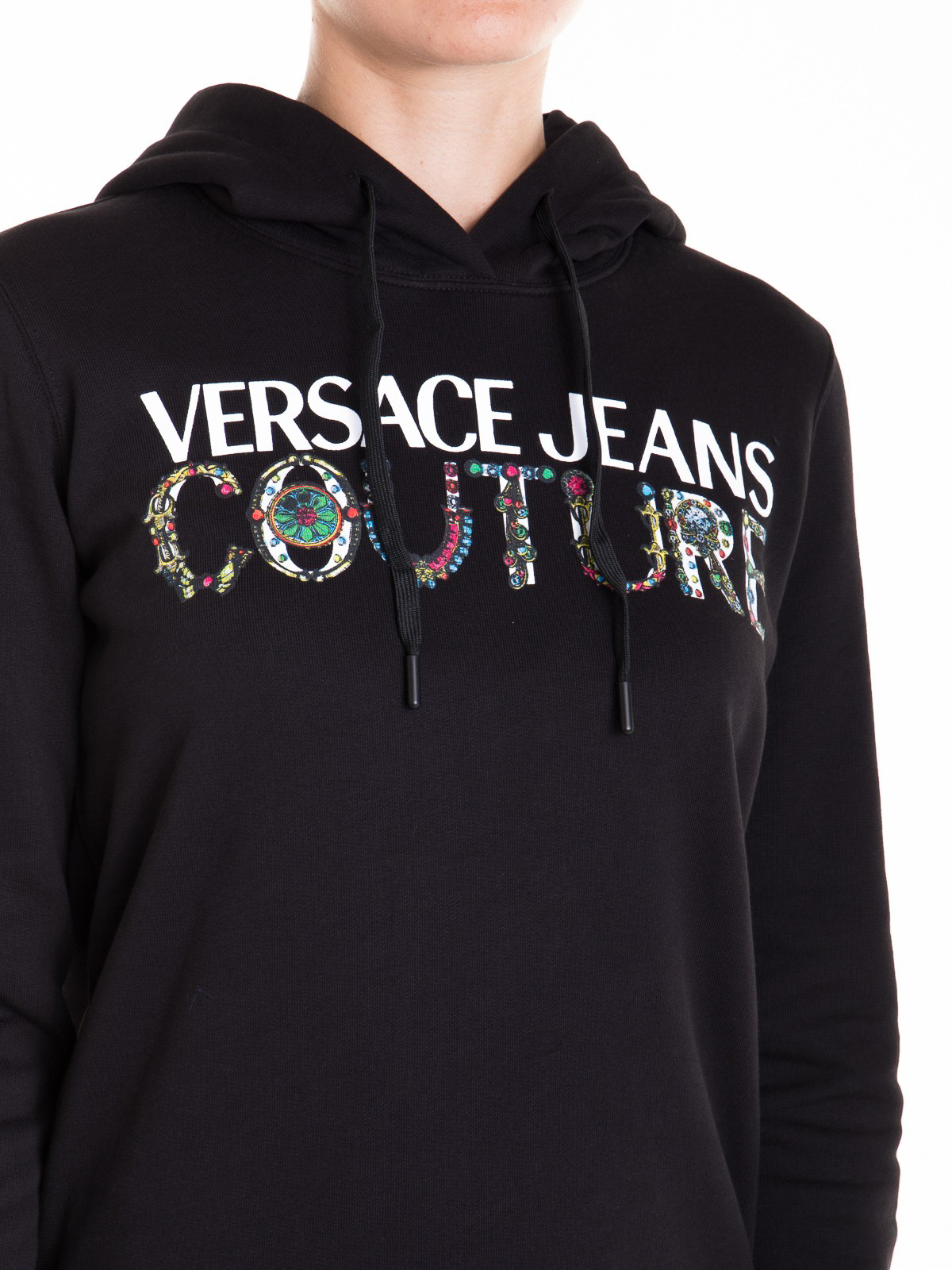 Logo print cotton hoodie. 71HAIF4CF00F899 (VERSACE JEANS COUTURE / スウェット・フーディー ) | VERSACE JEANS COUTURE (ヴェルサーチェ ジーンズ クチュール)(4)