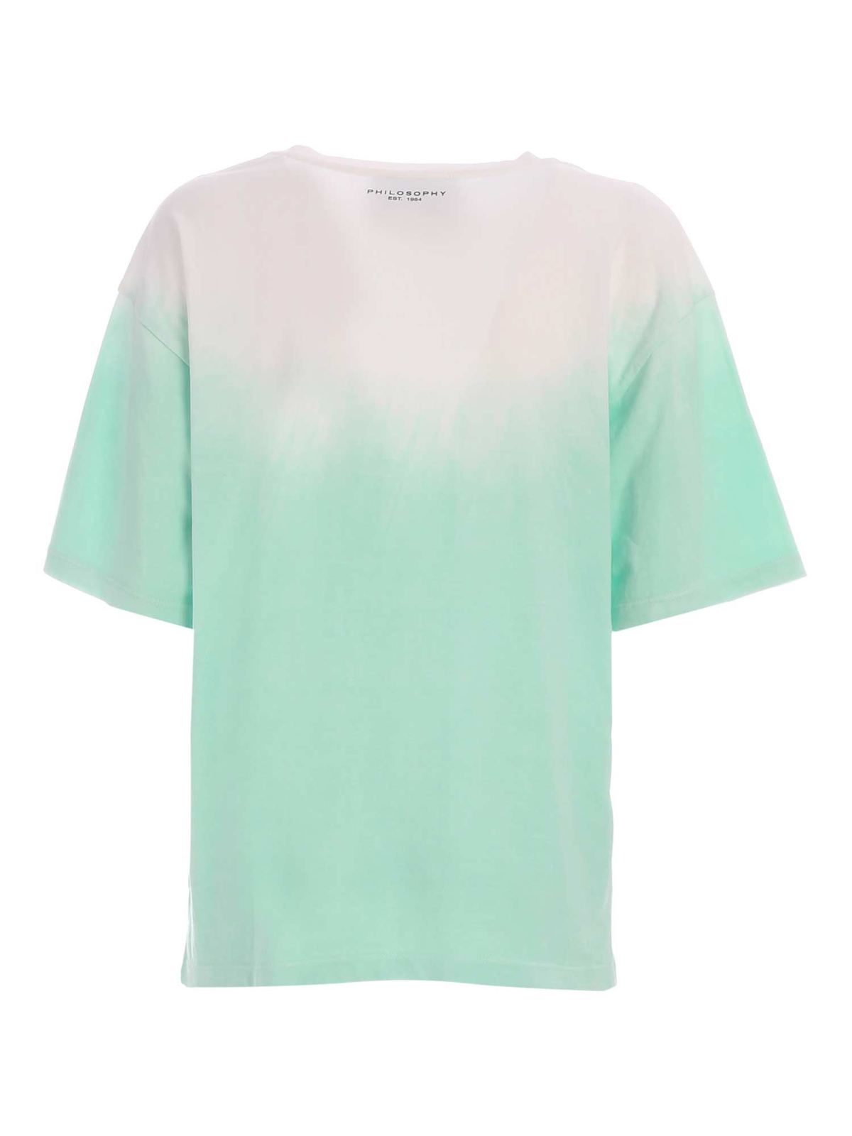 Faded effect T-shirt in green 070571461371 (PHILOSOPHY / Tシャツ・カットソー ) | PHILOSOPHY (フィロソフィ)(1)