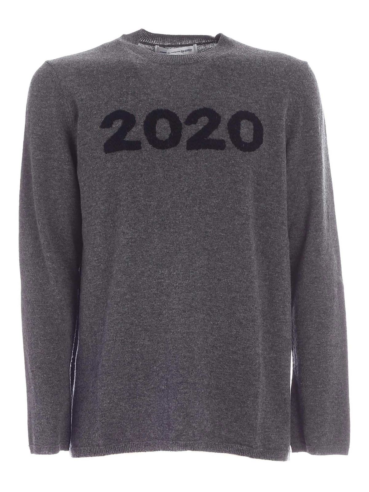 Embroidery 2020 pullover in grey W285042 (Comme Des Garçons SHIRT / ニット・セーター・カーディガン ) | Comme Des Garçons SHIRT (コムデギャルソン シャツ)