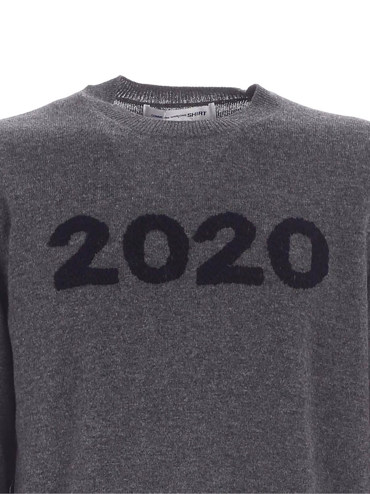 Embroidery 2020 pullover in grey W285042 (Comme Des Garçons SHIRT / ニット・セーター・カーディガン ) | Comme Des Garçons SHIRT (コムデギャルソン シャツ)(2)