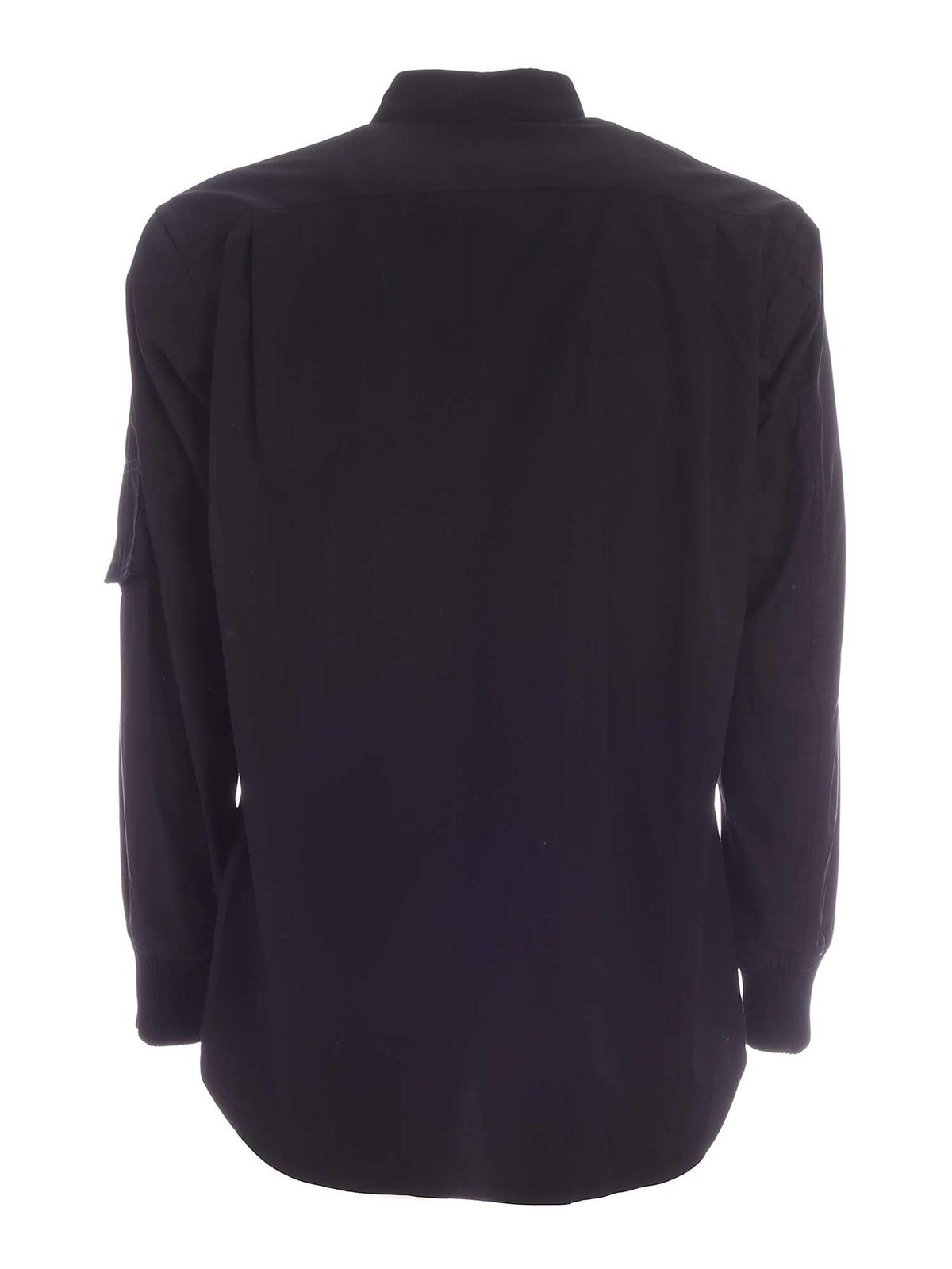Knitted cuffs shirt in black S280541 (Comme Des Garçons SHIRT / シャツ・ブラウス ) | Comme Des Garçons SHIRT (コムデギャルソン シャツ)(1)