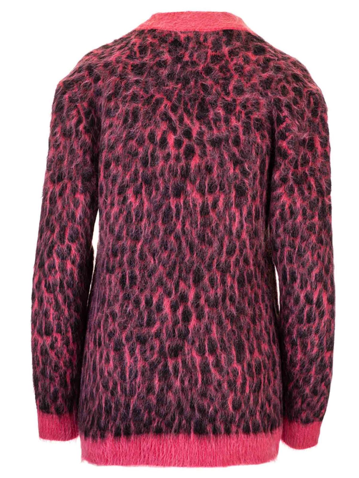 Animalier jacquard cardigan in pink 633897YATA25860 (Saint Laurent / ニット・セーター・カーディガン ) | Saint Laurent (サンローラン)(1)