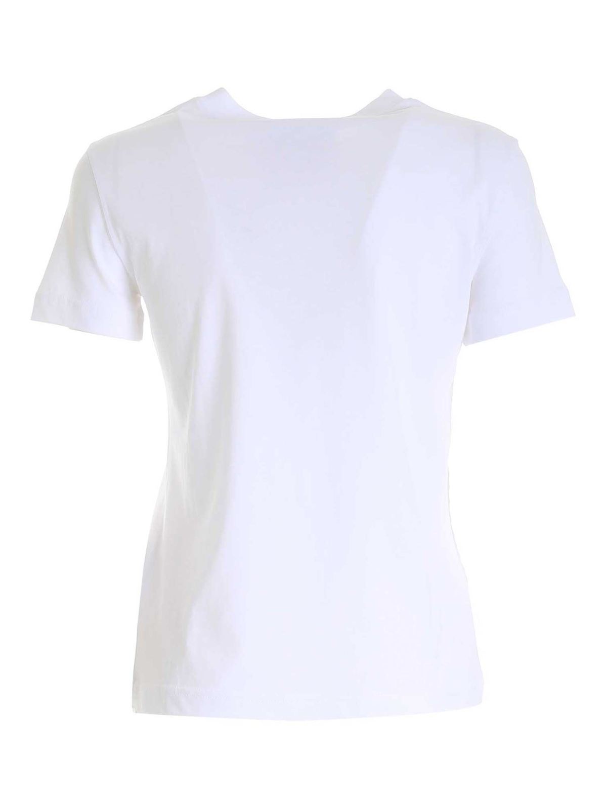 Logo T-shirt in white 71HAHF03CJ00F003 (VERSACE JEANS COUTURE / Tシャツ・カットソー ) | VERSACE JEANS COUTURE (ヴェルサーチェ ジーンズ クチュール)(1)