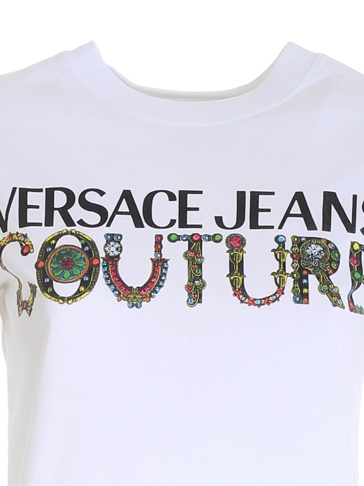 Logo T-shirt in white 71HAHF03CJ00F003 (VERSACE JEANS COUTURE / Tシャツ・カットソー ) | VERSACE JEANS COUTURE (ヴェルサーチェ ジーンズ クチュール)(2)