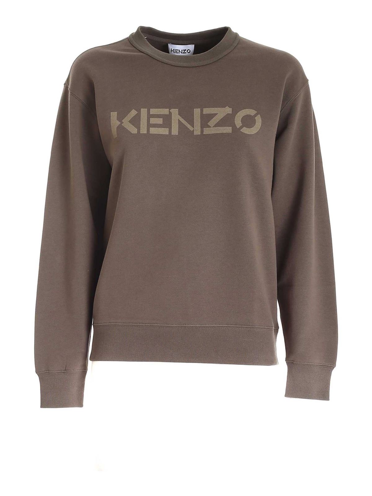 Logo print sweatshirt in Military green FB62SW8214ML52 (KENZO / スウェット・フーディー ) | KENZO (ケンゾー)