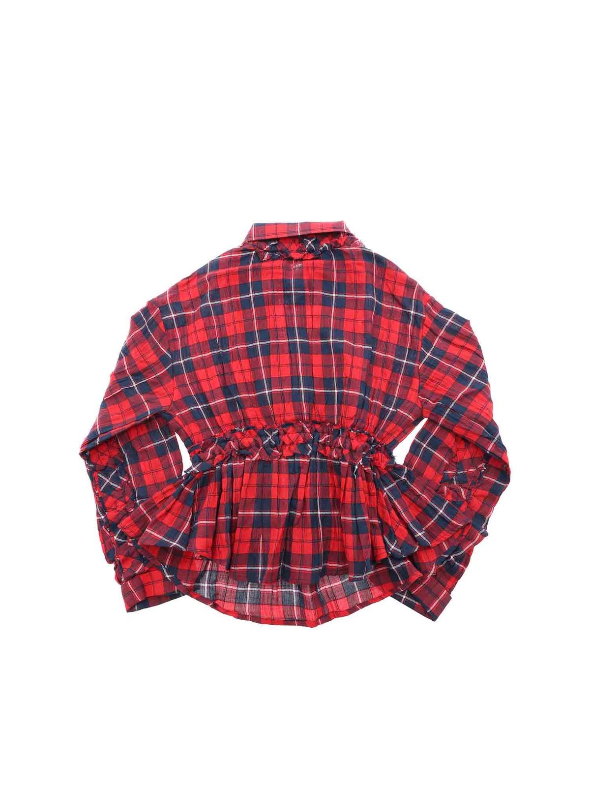 Checked blouse in red and blue DQ04BND00ZUDQ402 (Dsquared2 / シャツ・ブラウス ) | Dsquared2 (ディースクエアード)(1)