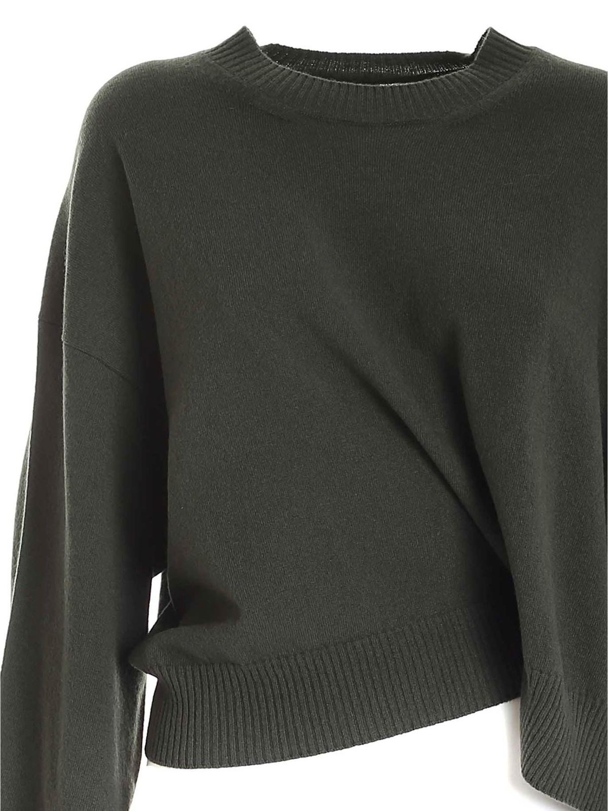 Asymmetrical sweater in green FB62PU6023AD51 (KENZO / ニット・セーター・カーディガン ) | KENZO (ケンゾー)(2)