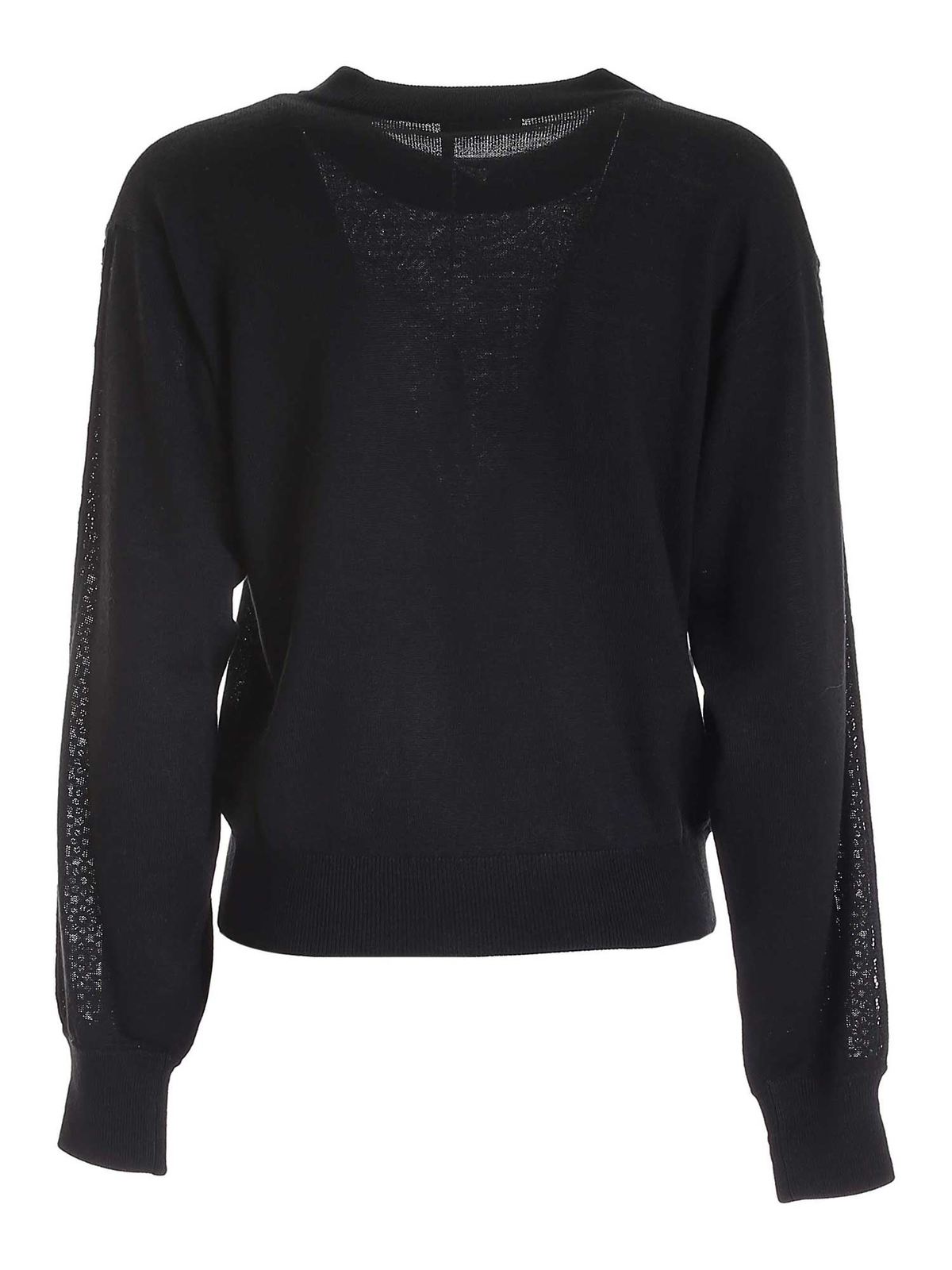 Embroidered insert sweater in black CHS21WMP07530001 (See By Chloé / ニット・セーター・カーディガン ) | See By Chloé (シーバイクロエ)(1)
