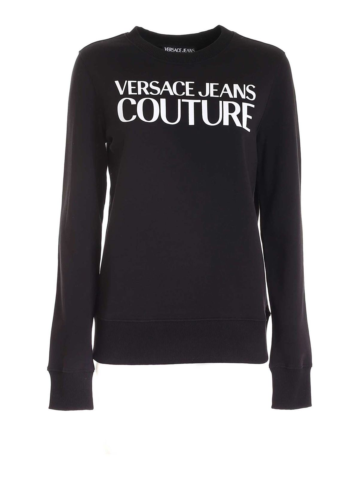 Lettering hoodie in black 71HAIF01CF00F899 (VERSACE JEANS COUTURE / スウェット・フーディー ) | VERSACE JEANS COUTURE (ヴェルサーチェ ジーンズ クチュール)