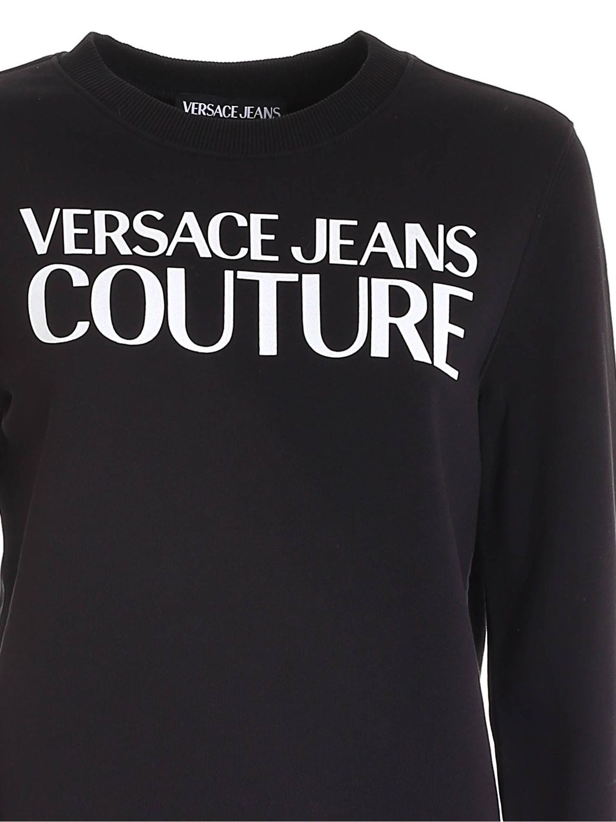 Lettering hoodie in black 71HAIF01CF00F899 (VERSACE JEANS COUTURE / スウェット・フーディー ) | VERSACE JEANS COUTURE (ヴェルサーチェ ジーンズ クチュール)(2)