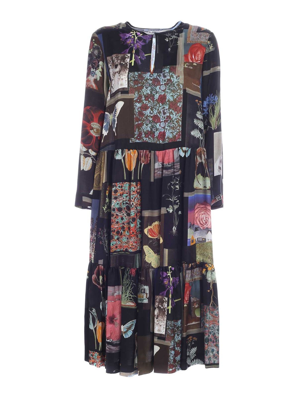 Printed multicolor flounced dress 20IV2M0H1825108S9Y1 (VIVETTA / ワンピース・ドレス・オールインワン ) | VIVETTA (ヴィヴェッタ)