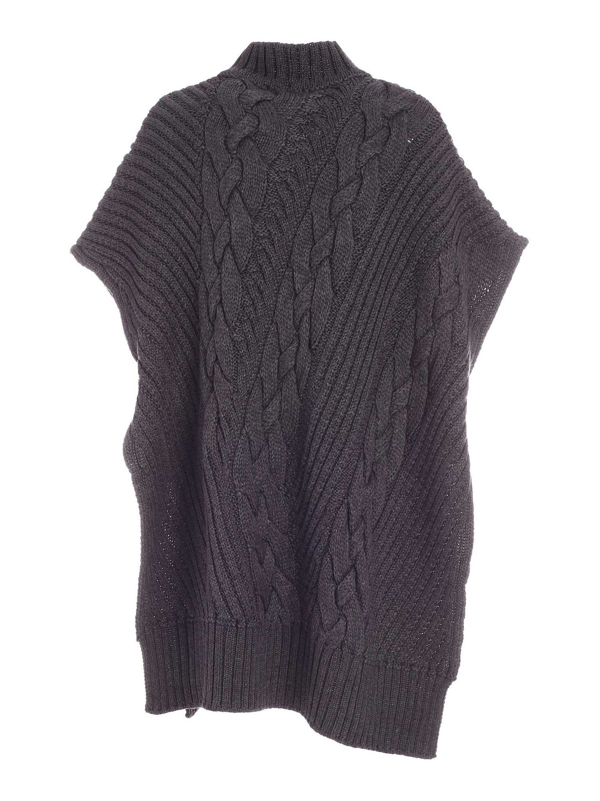 High neck poncho in grey 20IV2M0A00570988928 (VIVETTA / コート・ダウン ) | VIVETTA (ヴィヴェッタ)(1)