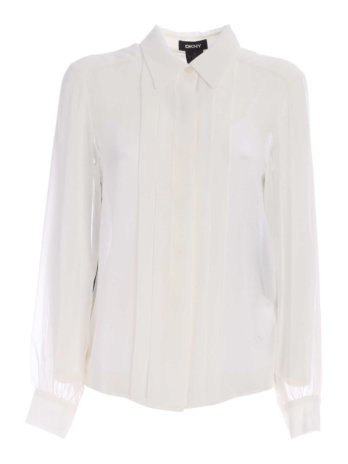 Plastron shirt in white P0GA7GF4IVK (DKNY / シャツ・ブラウス ) | DKNY (ディーケーエヌワイ)