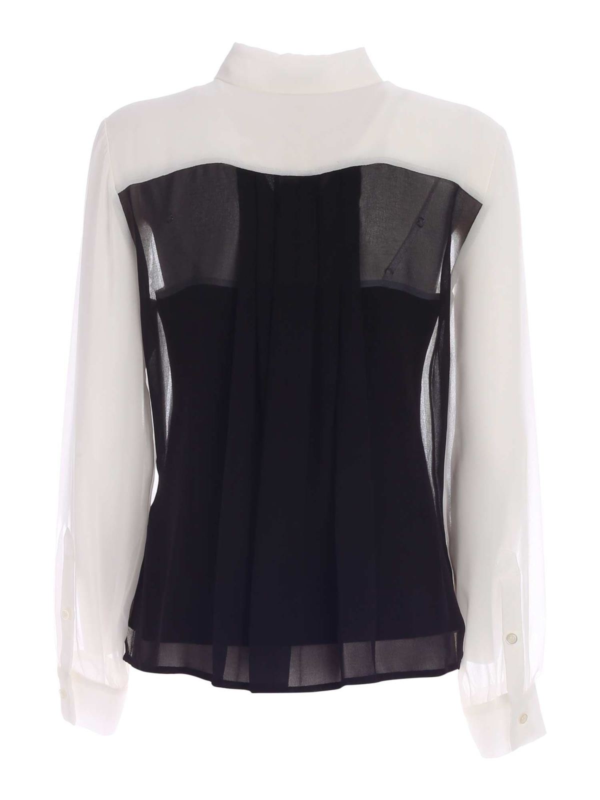 Plastron shirt in white P0GA7GF4IVK (DKNY / シャツ・ブラウス ) | DKNY (ディーケーエヌワイ)(1)