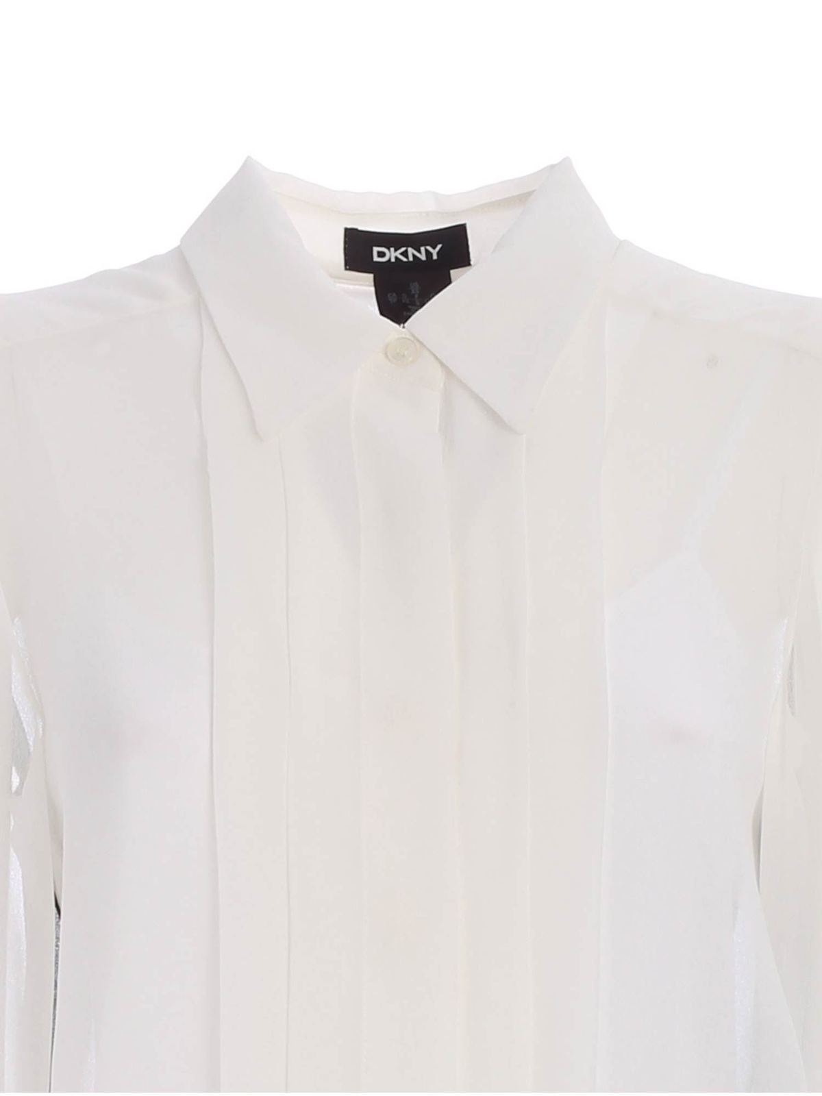 Plastron shirt in white P0GA7GF4IVK (DKNY / シャツ・ブラウス ) | DKNY (ディーケーエヌワイ)(2)