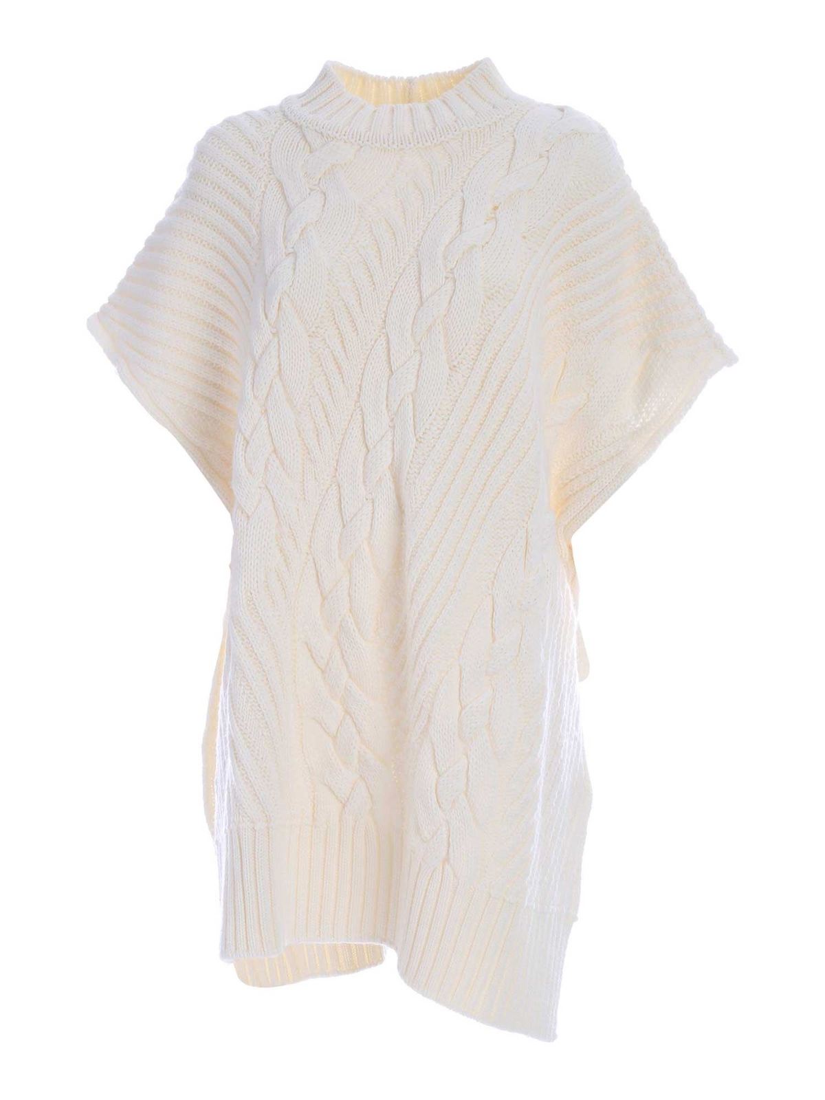 High neck poncho in white 20IV2MOA00570981105 (VIVETTA / コート・ダウン ) | VIVETTA (ヴィヴェッタ)